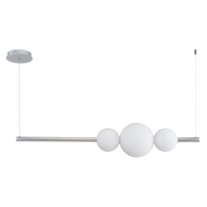 Linear Pendant with 3 Opal Glass Orbs - BA-Brushed Aluminum
