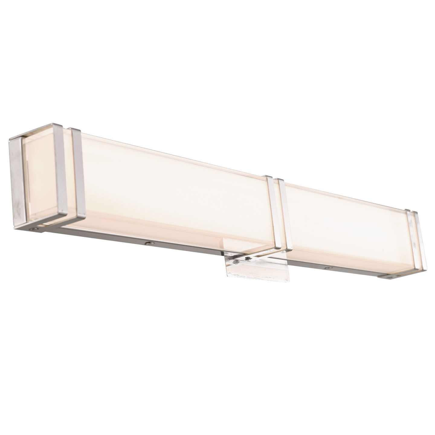 Miter Glass Vanity with Chrome Brackets