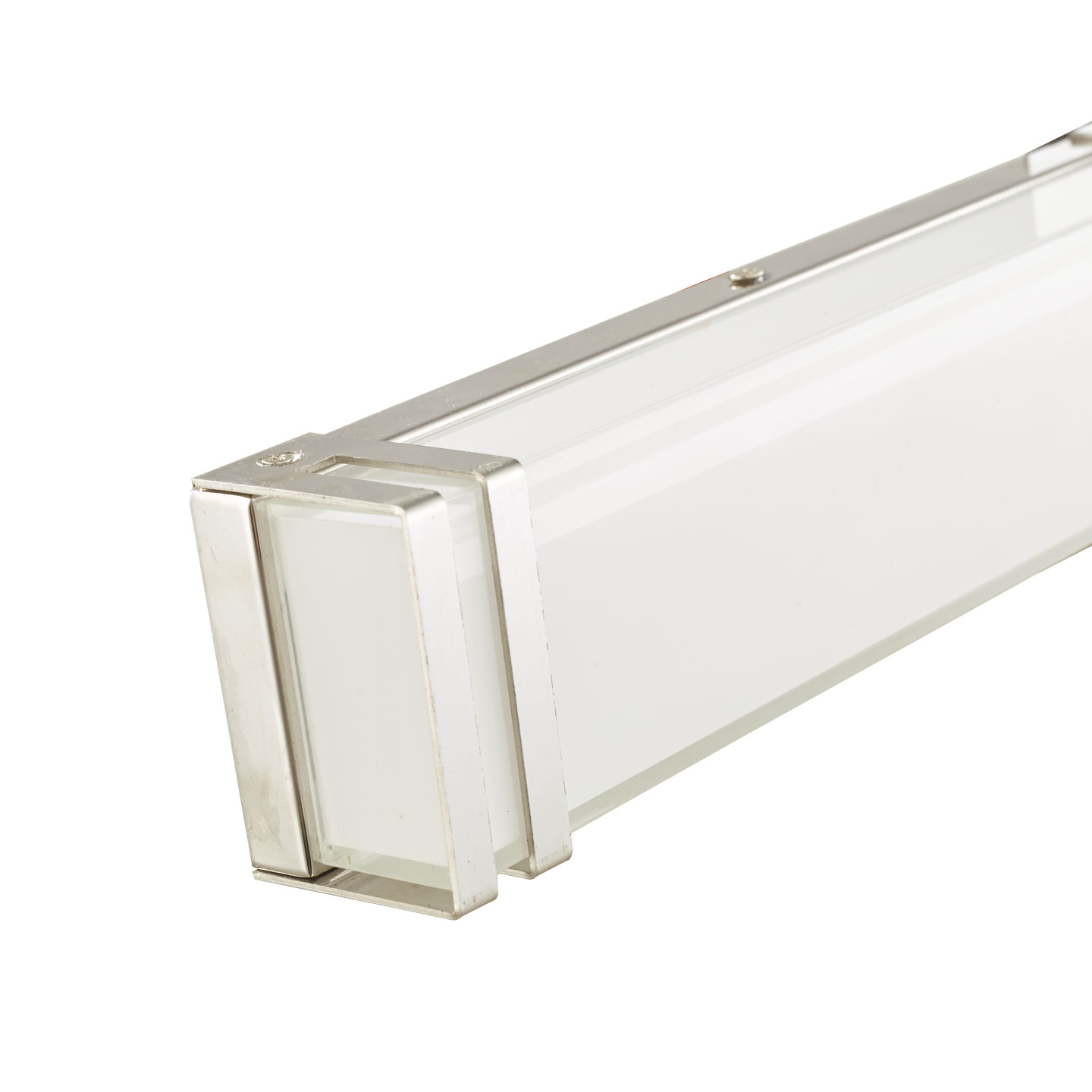 Miter Glass Vanity with Chrome Brackets - Image 2