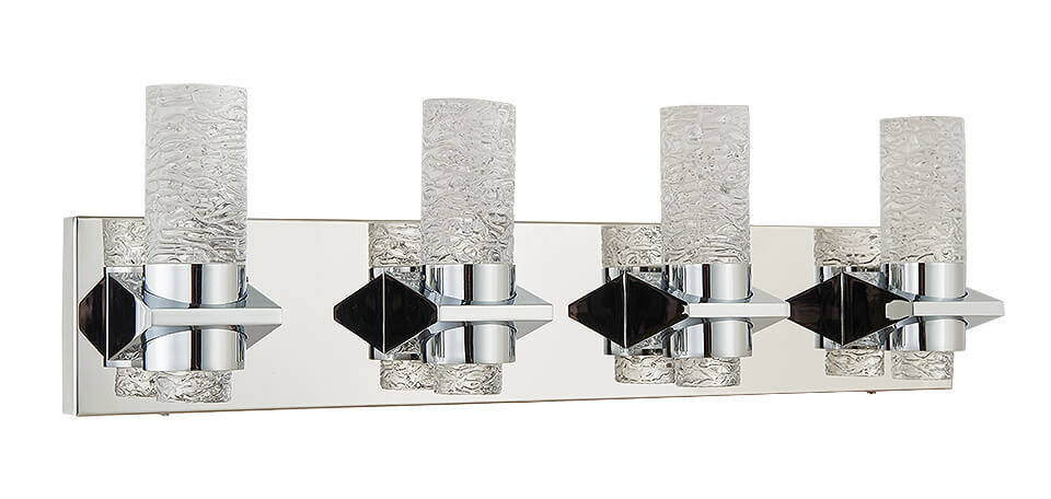4 Light Solid Crystal Glass Vanity - Image 5