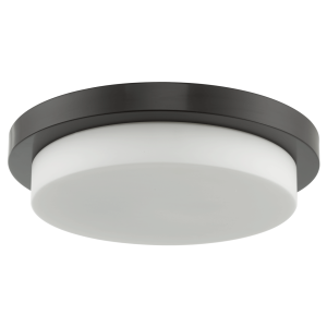 16" Stepped Opal Glass Flushmount - BL-Black