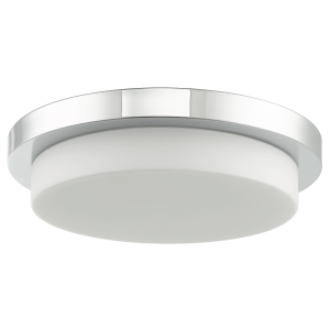 16" Stepped Opal Glass Flushmount - CH-Chrome