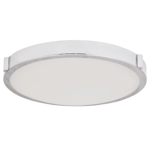 13" Low Profile Frosted Glass Flushmount - CH-Chrome