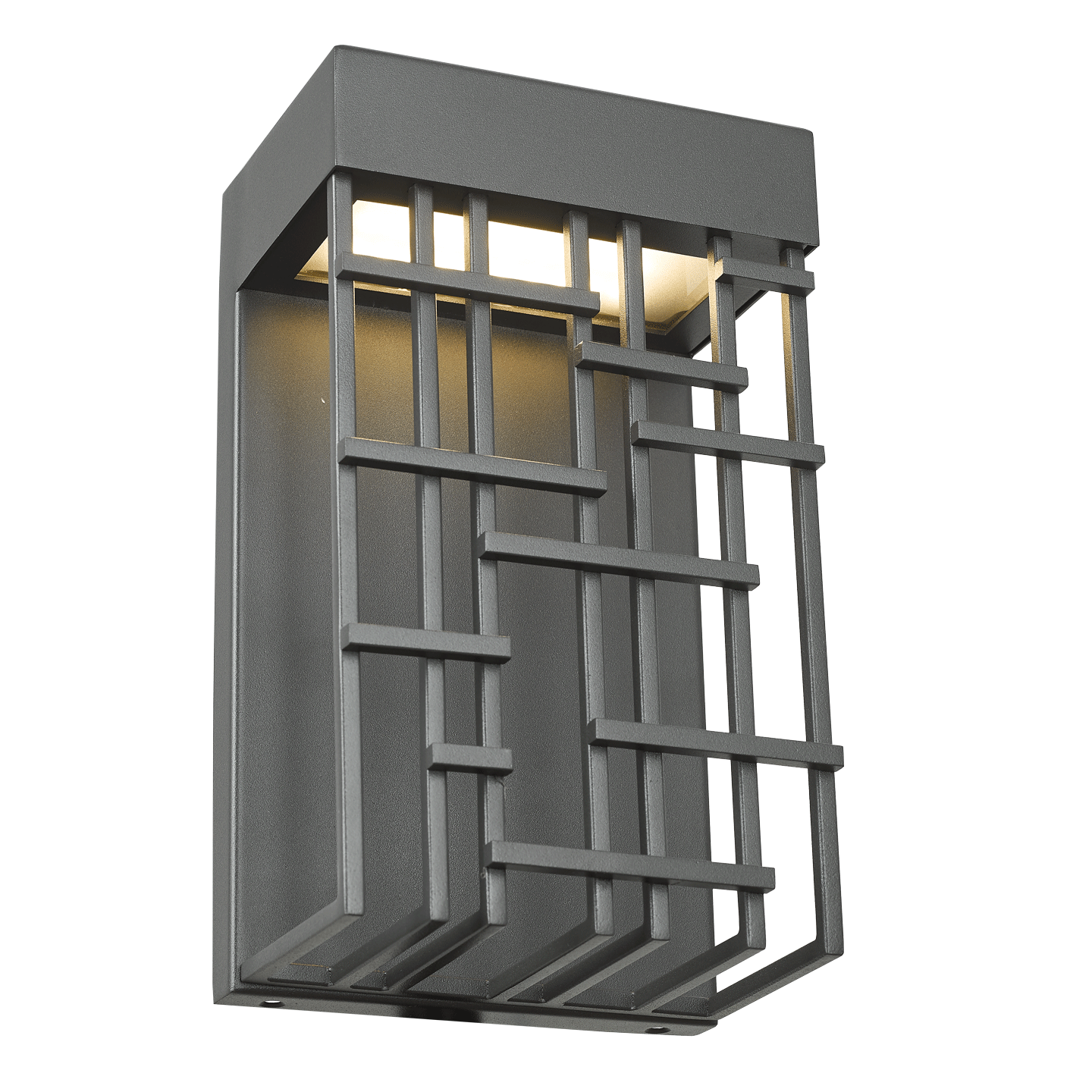 Small Wet Location Lattice Shade Wall Fixture